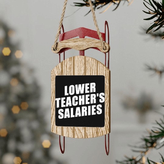 Lower Teacher Salaries Funny Teacher Powers Joke Sled Ornaments
