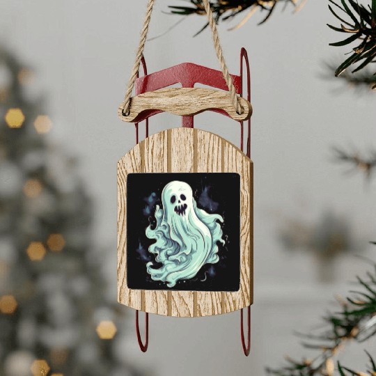 Eerie Halloween Ghoul, Spooky Season Delight 13 Sled Ornaments