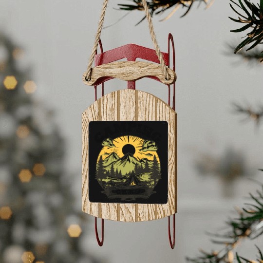 Family Camping Crew Squad Camping Lover Design Sled Ornaments