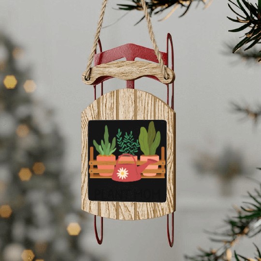 Pot Plant Mom Sled Ornaments