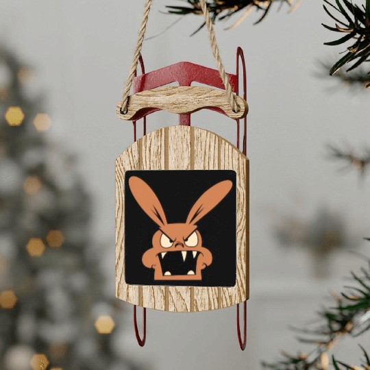 angry hare Sled Ornaments