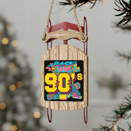 back to the 90s Sled Ornaments