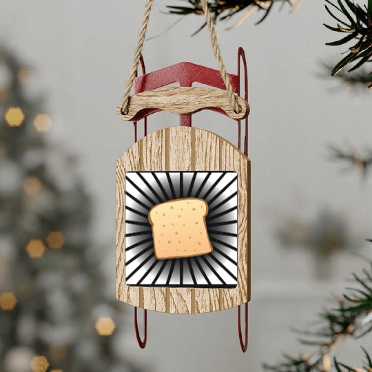 Butter Toast Slice Toaster Bread Breakfast Food Sled Ornaments