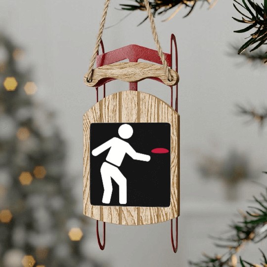 Disc golf icon Sled Ornaments