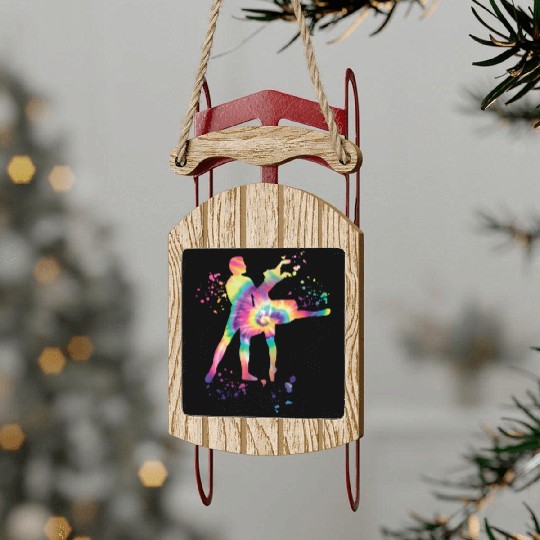 Ballet Dance Couple Woman Ballerina Sled Ornaments