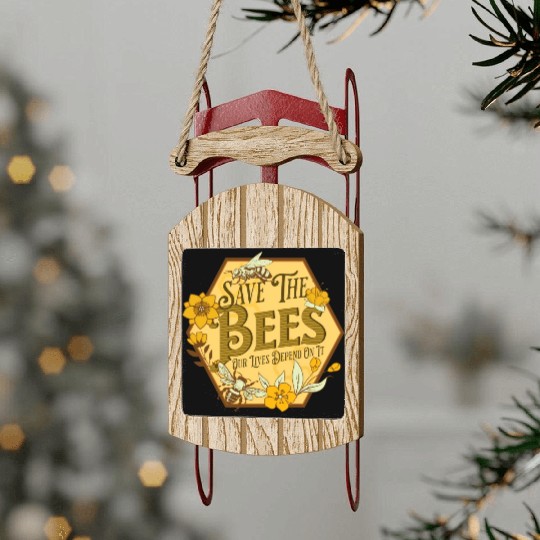 Honey Bee Beekeeping Save The Bees Sled Ornaments