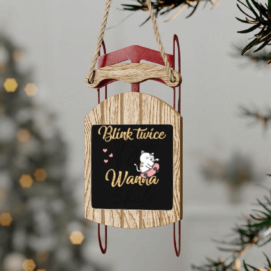 Blink Twice If You Wanna Skate Skating Lover Sled Ornaments