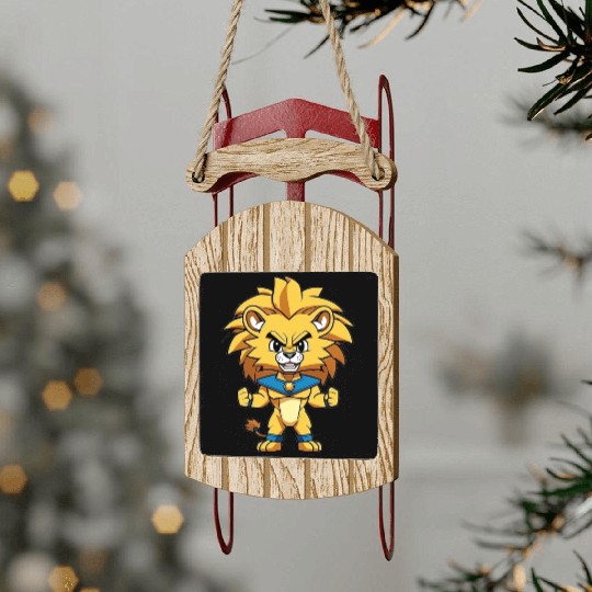 Angry Lion Sled Ornaments