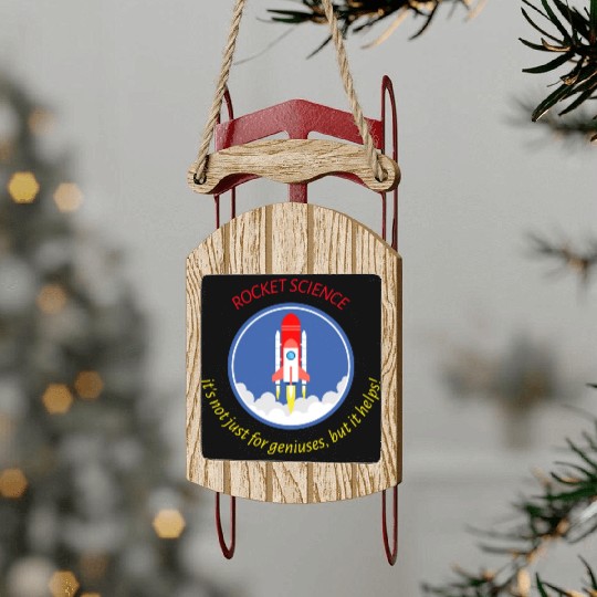 Rocket Scientist Sled Ornaments
