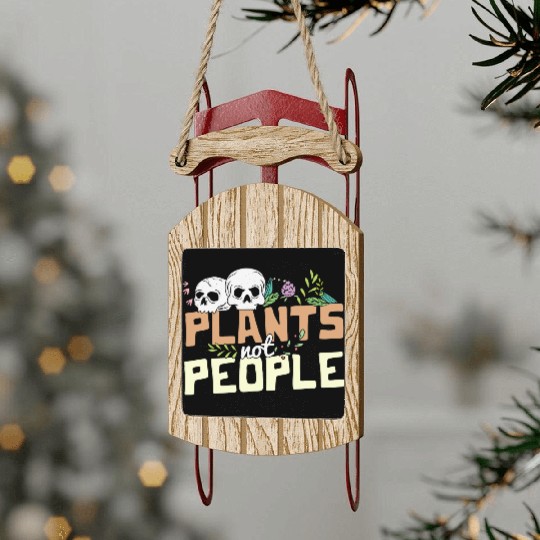 Plants Not People Skulls And Wildflowers Funny Sled Ornaments