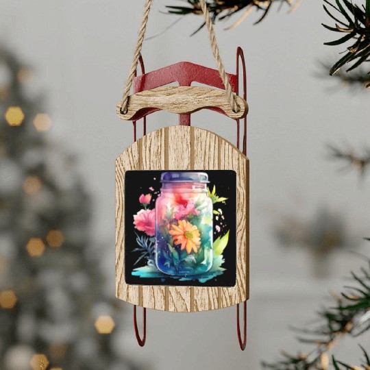 Wild Flowers Sled Ornaments Design - Funny gift