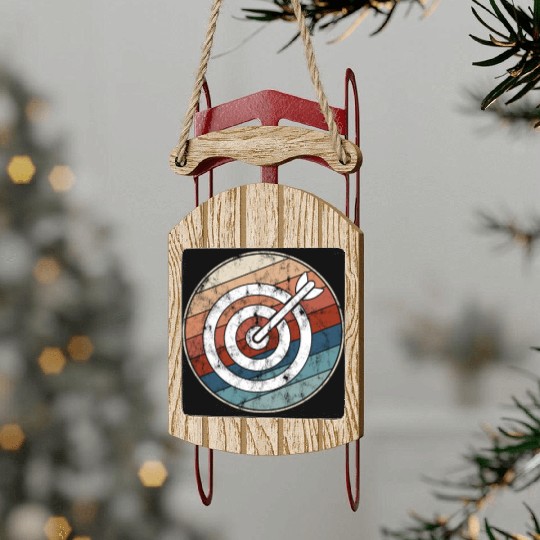Retro Archery Bullseye Sled Ornaments