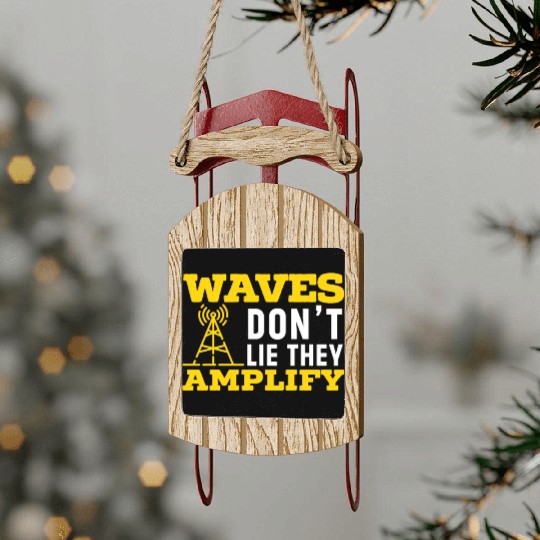 Ham Radio Operator Morse Code Radioactivity Sled Ornaments