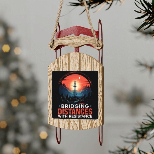 Ham Radio Operator Morse Code Radioactivity Sled Ornaments
