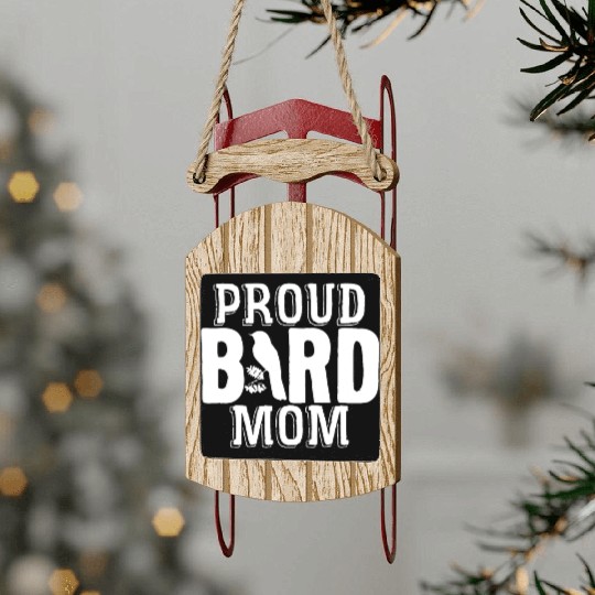 Bird Mom Birds Love Budgie Sparrow Heron Parrot Sled Ornaments