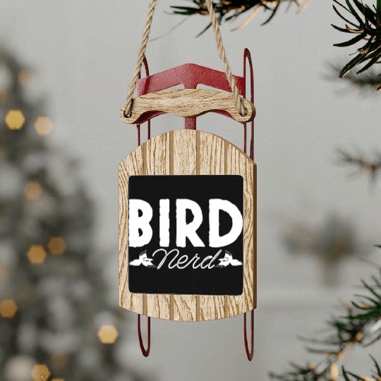 Bird Nerd Joke Birds Lover Budgie Parrot Heron Sled Ornaments
