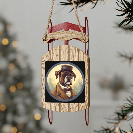 Best dog dad ever Sled Ornaments
