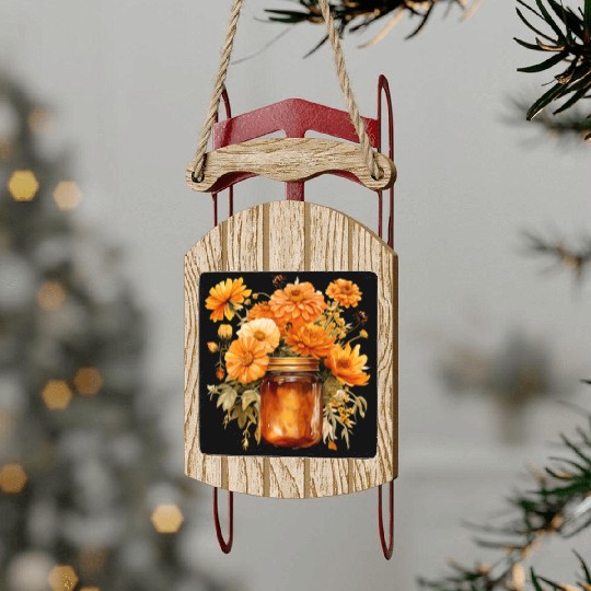 Wild Flowers Sled Ornaments Design - Funny gift