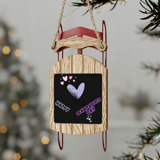 Happy Grandparents Day Sled Ornaments