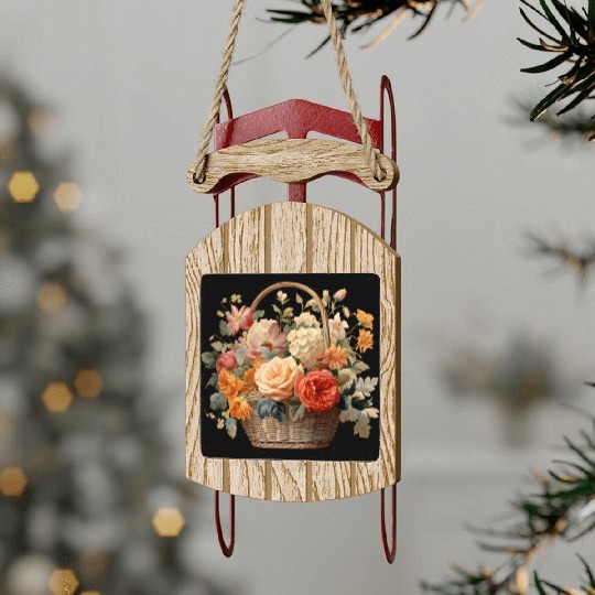 Wild Flowers Sled Ornaments Design - Funny gift