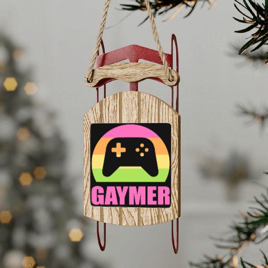 Gaymer Gamer And Nerd Gift Sled Ornaments