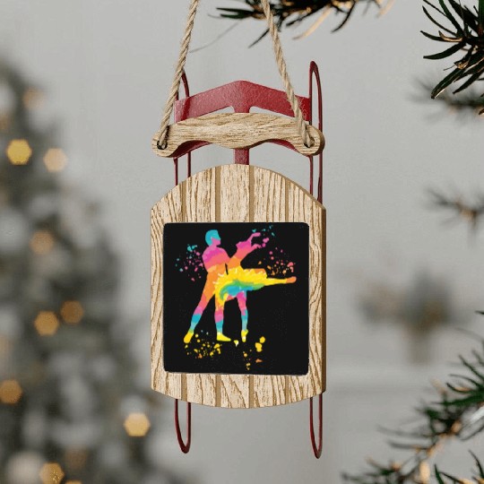 Ballet Dance Couple Woman Ballerina Sled Ornaments