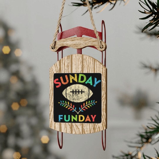 Sunday Funday Football Sled Ornaments