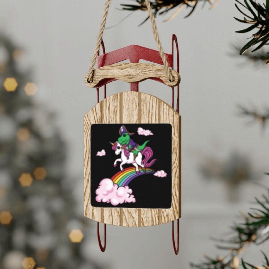 Dinosaur Pirate Cool Unicorn Lazy Creepy Halloween Sled Ornaments