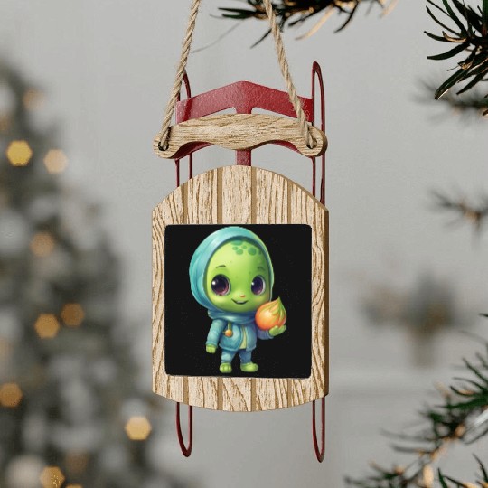 Sweet Alien Onion: Veggie Enchantment Sled Ornaments