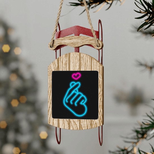 K Pop Hand Symbol Finger Heart Korean Pop Music Sled Ornaments