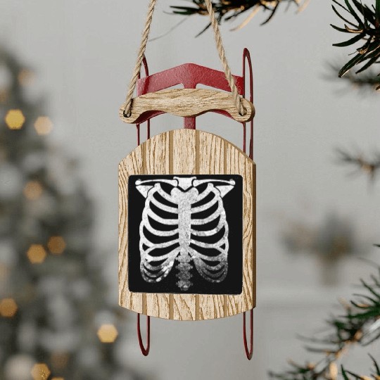 Halloween Skeleton Rib Cage Sled Ornaments