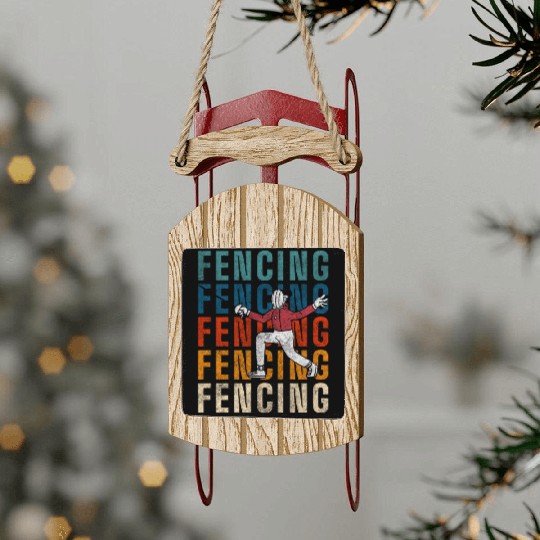 Fencing Duel En Garde Sled Ornaments