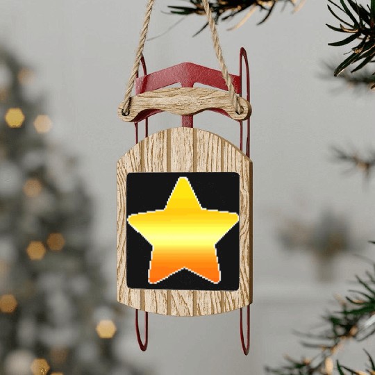 Retro style 80s-90s. Sled Ornaments