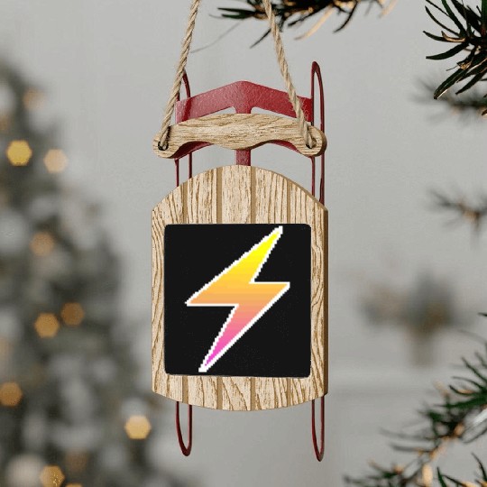 Thunder retro style 80s-90s. Sled Ornaments