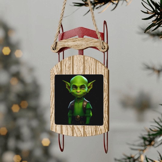 Green Goblin Rascal Embrace the Mischief Sled Ornaments