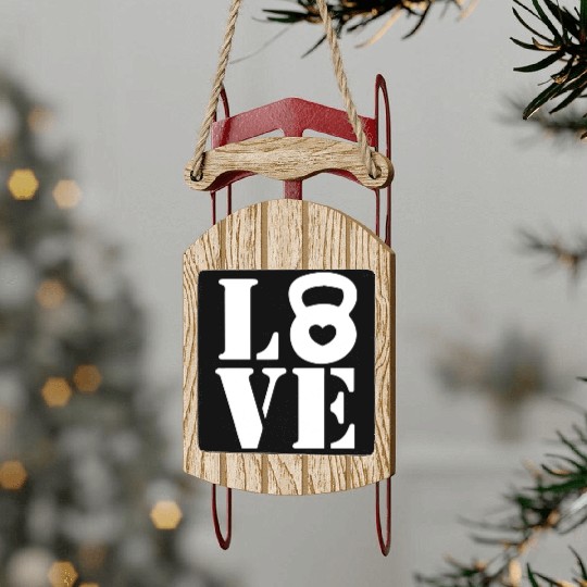 Love Workout Fitness Gym Sled Ornaments