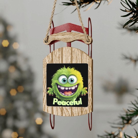 Peaceful Warm Fuzzy Sled Ornaments