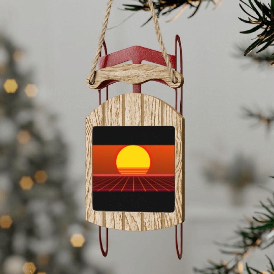 Sci-fi Retro style 80s 90s Futuristic Sled Ornaments