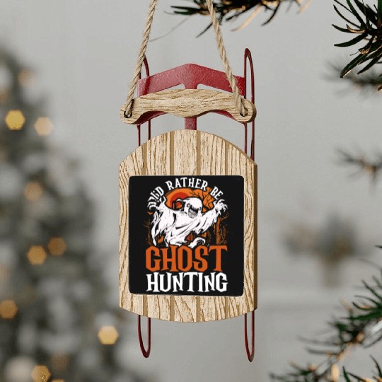 Paranormal Investigator Ghost Hunting Sled Ornaments