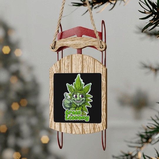 Green Economy Sled Ornaments