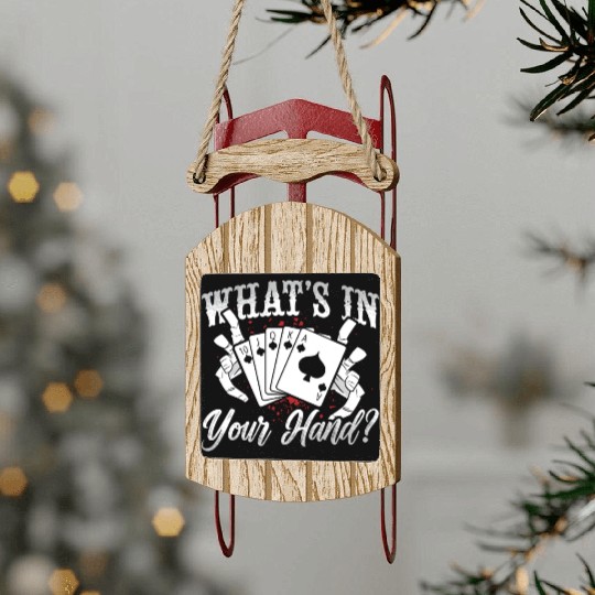 Cribbage What's In Your Hand Board Game Card Game Sled Ornaments