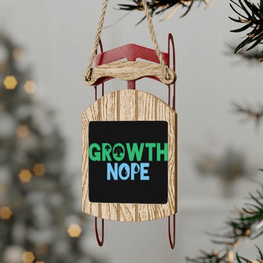 Green Blue Nope Growth Sled Ornaments