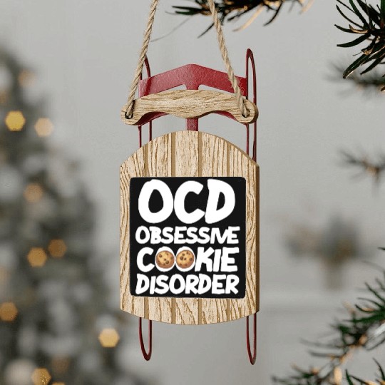 Funny Cookie Lover Gift, Cool Cookies Eater Sled Ornaments
