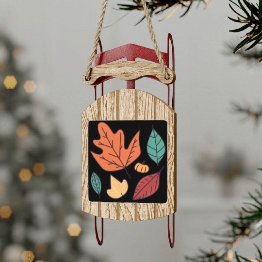 Fall Leaves Embrace the Beauty of Autumn Sled Ornaments