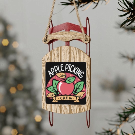 Apple Picking Crew Sled Ornaments
