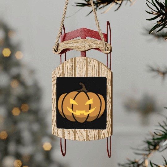 Jack O Lantern Sled Ornaments