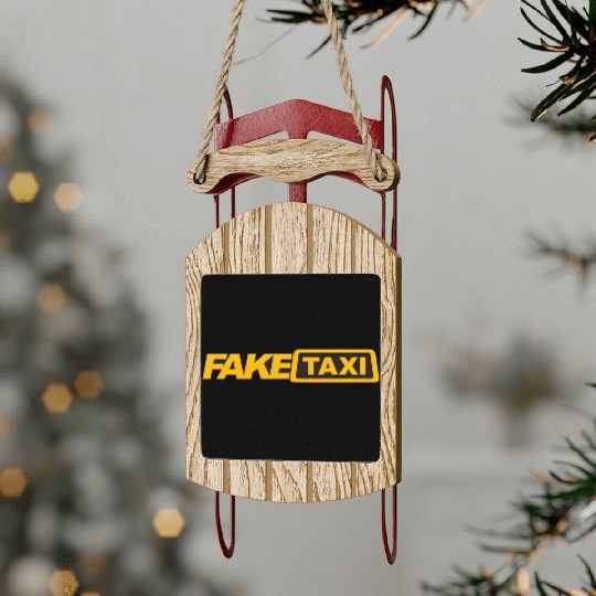 fack taxi Sled Ornaments