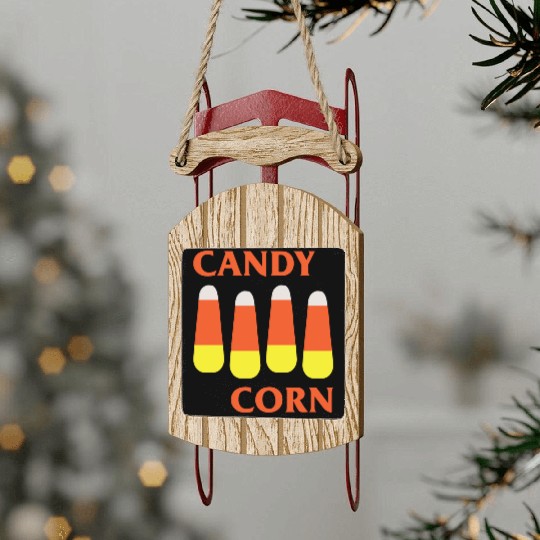Candy Corn Punk Sled Ornaments