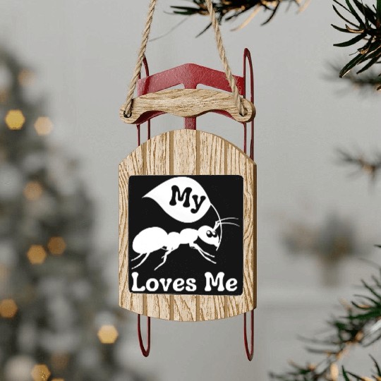 My Aunt Loves Me Funny Ant Lover Sled Ornaments