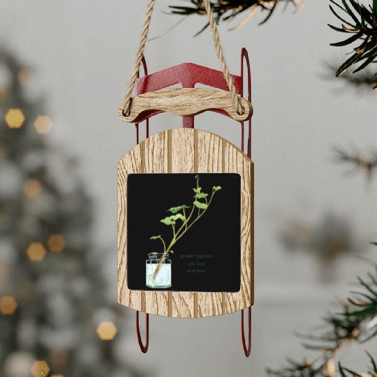 Growth Happens One Step At A Time Sled Ornaments